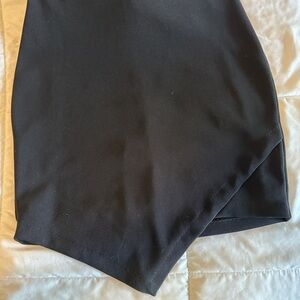 Asymmetrical Ribbed Black Express Dress